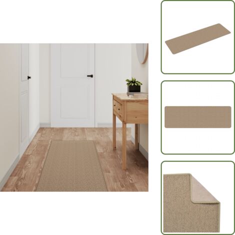 Tappeto in polipropilene - vidaXL Tappeto Corsia Aspetto Sisal Sabbia 50x150 cm - Tappeto per interni