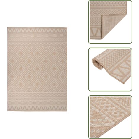 Tappeto in polipropilene - vidaXL Tappeto da Esterni a Tessitura Piatta 120x170cm Strisce Marroni - Tappeto resistente ai raggi UV