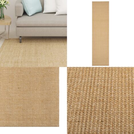 Tappeto in Sisal Naturale 66 x 250 cm - Tappeto antiscivolo - Tappeto per interni