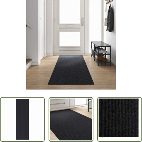 Tappeto in tessuto - Runner in Moquette Antracite 80 x 400 cm Tessuto