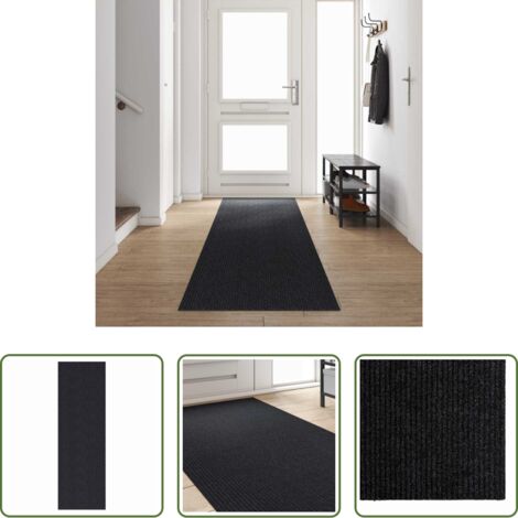 Tappeto in tessuto - Runner in Moquette Antracite 80 x 500 cm Tessuto