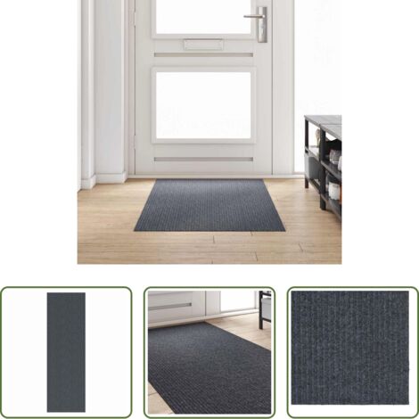 Tappeto in tessuto - Runner in Moquette Grigio 80 x 200 cm Tessuto