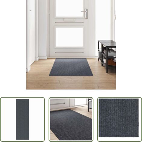 Tappeto in tessuto - Runner in Moquette Grigio 80 x 250 cm Tessuto
