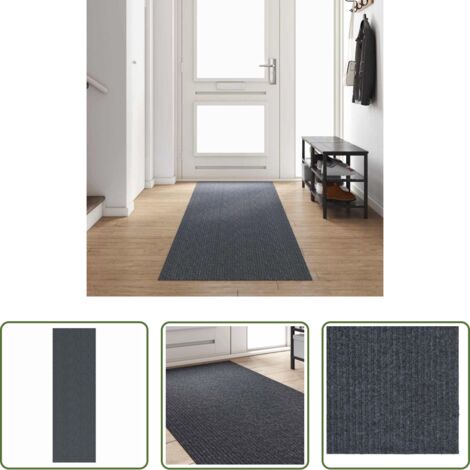 Tappeto in tessuto - Runner in Moquette Grigio 80 x 400 cm Tessuto