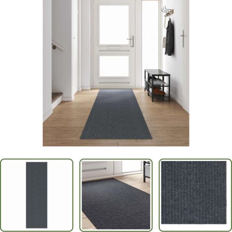 Tappeto in tessuto - Runner in Moquette Grigio 80 x 500 cm Tessuto