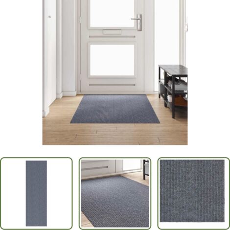 Tappeto in tessuto - Runner in Moquette Grigio chiaro 100 x 250 cm Tessuto