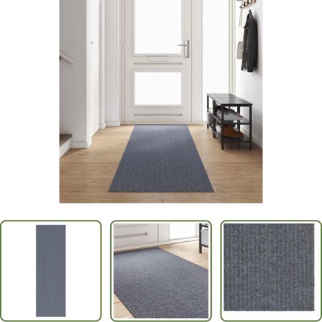 Tappeto in tessuto - Runner in Moquette Grigio chiaro 80 x 400 cm Tessuto