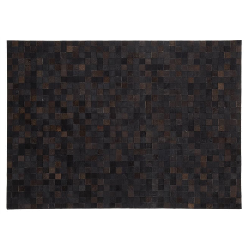 Tappeto in vera pelle bovina Mosaico nero