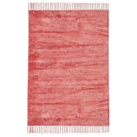 Tappeto in viscosa stile etnico Rosso Corallo BELIZE 140x200 cm