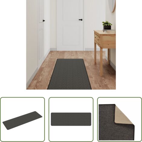 Tappeto ingresso -  Tappeto Corsia Aspetto Sisal Antracite 50x150 cm