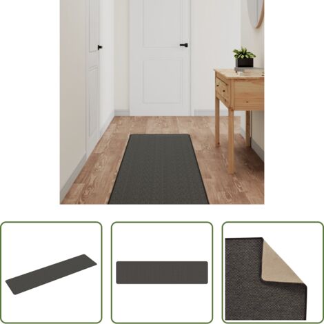 Tappeto ingresso - Tappeto Corsia Aspetto Sisal Antracite 50x200 cm