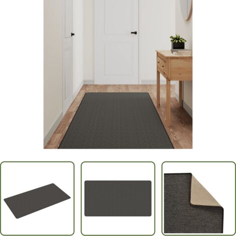 Tappeto ingresso -  Tappeto Corsia Aspetto Sisal Antracite 80x150 cm