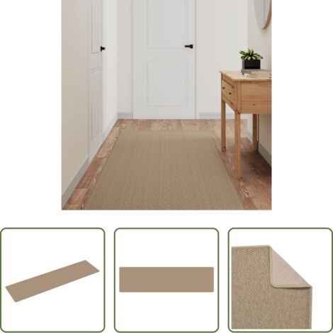 Tappeto ingresso -  Tappeto Corsia Aspetto Sisal Sabbia 80x300 cm