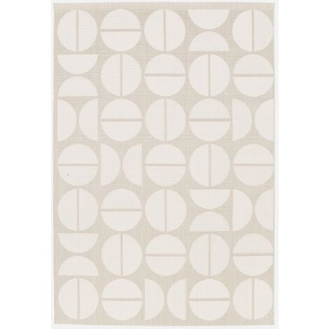 Tappeto interno/esterno motivi geometrici crema, beige