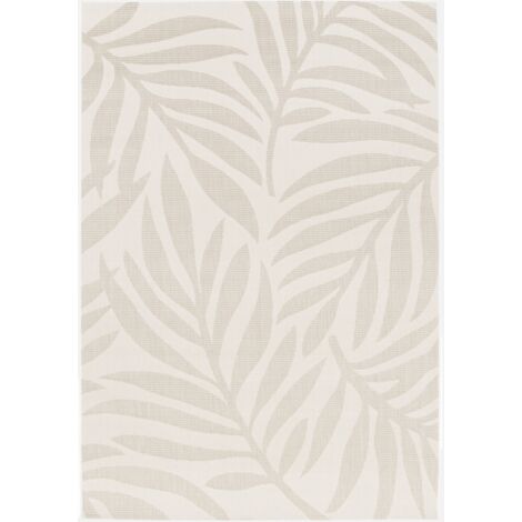 Tappeto interno/esterno motivo vegetale crema, beige