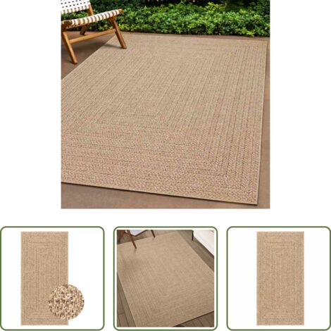 Tappeto interno -  Tappeto ZIZUR Beige 80x250 cm Aspetto Iuta Interni ed Esterni