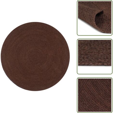 Tappeto intrecciato - vidaXL Tappeto Lavorato a Mano in Juta Rotondo 90 cm Marrone - Tappeto naturale