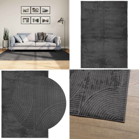 Tappeto IZA a Pelo Corto Aspetto Scandinavo antracite 140x200cm - Tappeto a pelo corto - Tappeto scandinavo