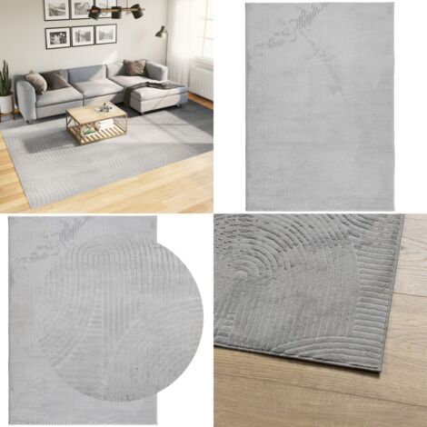 Tappeto IZA a Pelo Corto Aspetto Scandinavo Grigio 240x340 cm - Tappeto morbido - Tappeto antiscivolo