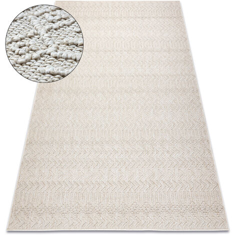 Tappeto JERSEY 19243 crema - Spina di pesce strutturali, loop BOHO beige 80x150 cm