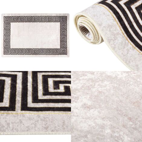 Tappeto Lavabile 160x230 cm Beige Chiaro Antiscivolo - Tappeto antiscivolo - Tappeto morbido