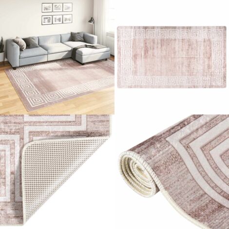 Tappeto Lavabile 190x300 cm Beige Antiscivolo - Tappeto antiscivolo - Tappeto morbido