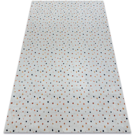 Tappeto lavabile BAMBINO 47890 Punti per bambini antiscivolo - bianca / marrone white 200x290 cm