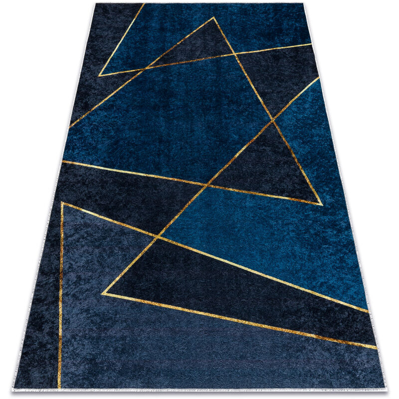 Image of Tappeto lavabile miro 52097.801 Geometrico antiscivolo - blu blue 160x220 cm
