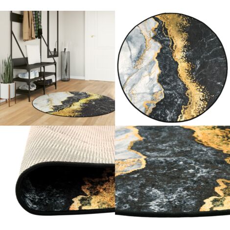Tappeto Lavabile Multicolore Ø 120 cm Antiscivolo - Tappeto lavabile - Tappeto morbido