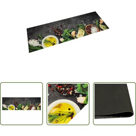 Tappeto lavabile -  Tappeto da Cucina Lavabile Spezie 60x180 cm Velluto