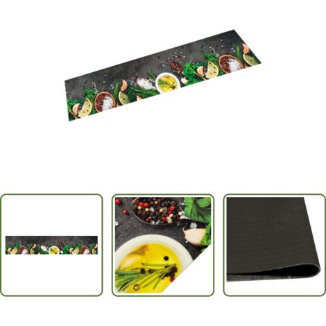 Tappeto lavabile -  Tappeto da Cucina Lavabile Spezie 60x300 cm Velluto