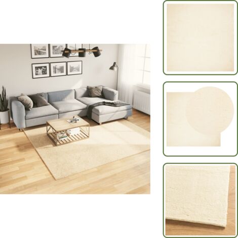 Tappeto lavabile - vidaXL Tappeto a Pelo Corto HUARTE Morbido e Lavabile Crema 240x240 cm - Tappeto per soggiorno