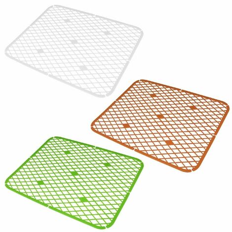 Tappeto lavabo tappetino lavello cucina rettangolare quadrato per casa cucina in plastica bianco verde arancio set da 2 - MISURA: rettangolare