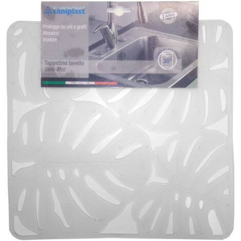 TAPPETO LAVELLO 32X32CM FOGLIE TRASPARENTE