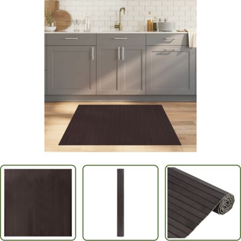 Tappeto marrone scuro -  Tappeto Rettangolare Marrone Scuro 100x100 cm in Bambù