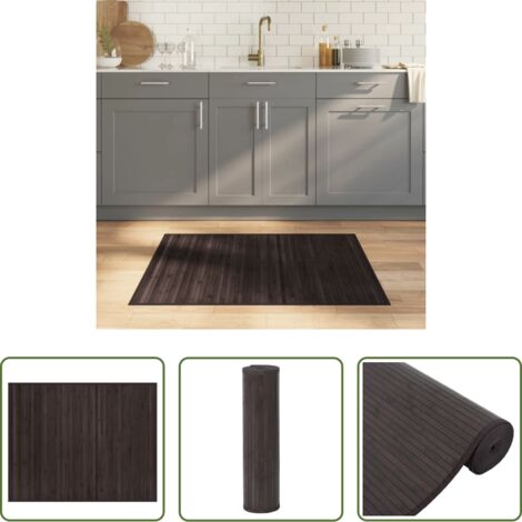 Tappeto marrone scuro -  Tappeto Rettangolare Marrone Scuro 80x100 cm in Bambù
