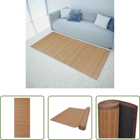 Tappeto marrone -  Tappeto Rettangolare in Bambù Marrone 80 x 300 cm