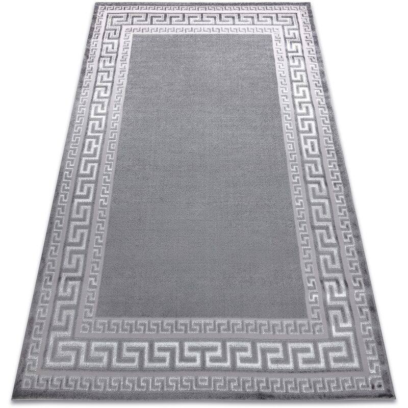 Image of Tappeto mefe moderno 2813 Telaio, chiave greca - Structural due livelli di pile grigio grey 180x270 cm