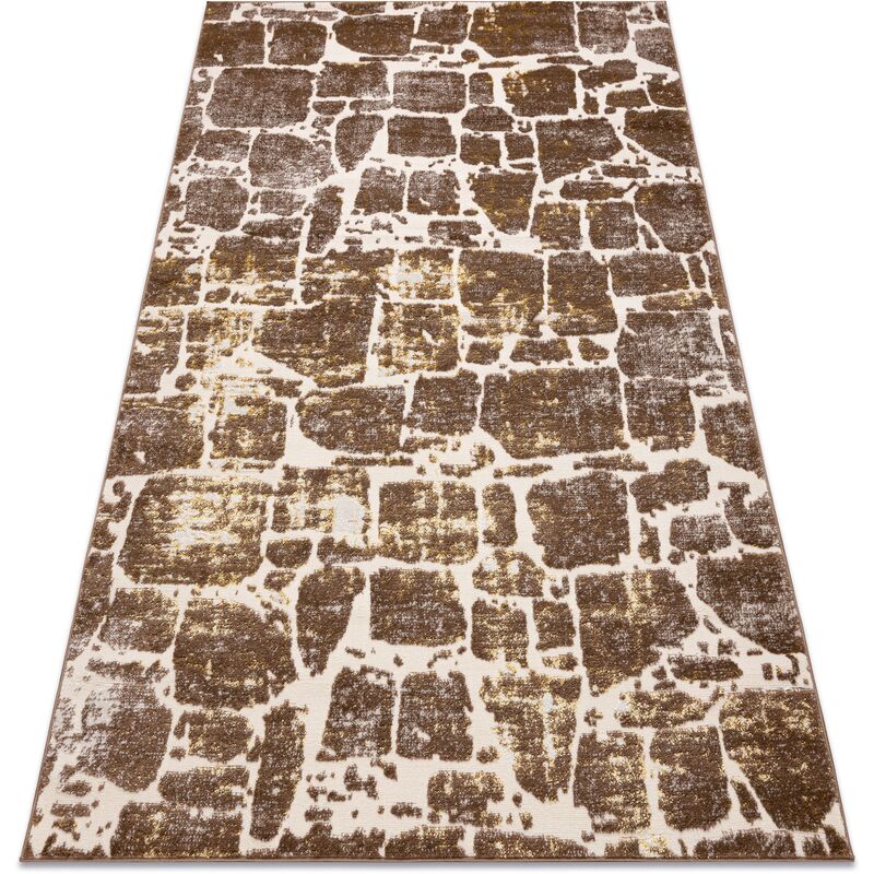 Image of Rugsx - Tappeto mefe moderno 6184 Pavimentazione mattone - Structural due livelli di pile beige scuro beige 120x170 cm