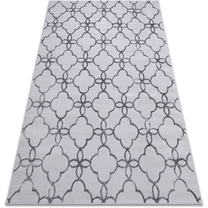 Image of Tappeto mefe moderno 8504 Traliccio, fiori - Structural due livelli di pile grigio scuro grey 160x220 cm
