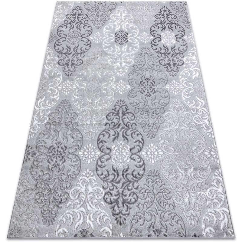Image of Tappeto mefe moderno 8734 Ornamento - Structural due livelli di pile grigio grey 160x220 cm
