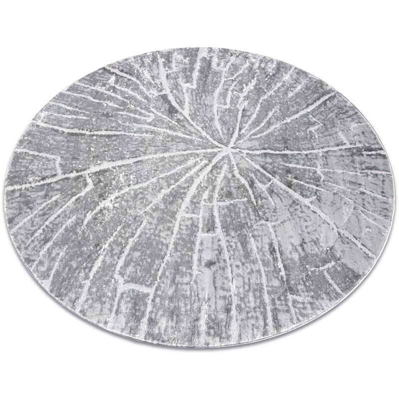 Image of Tappeto mefe moderno Cerchio 2784 Albero Legna - Structural due livelli di pile grigio grey rotondo 160 cm