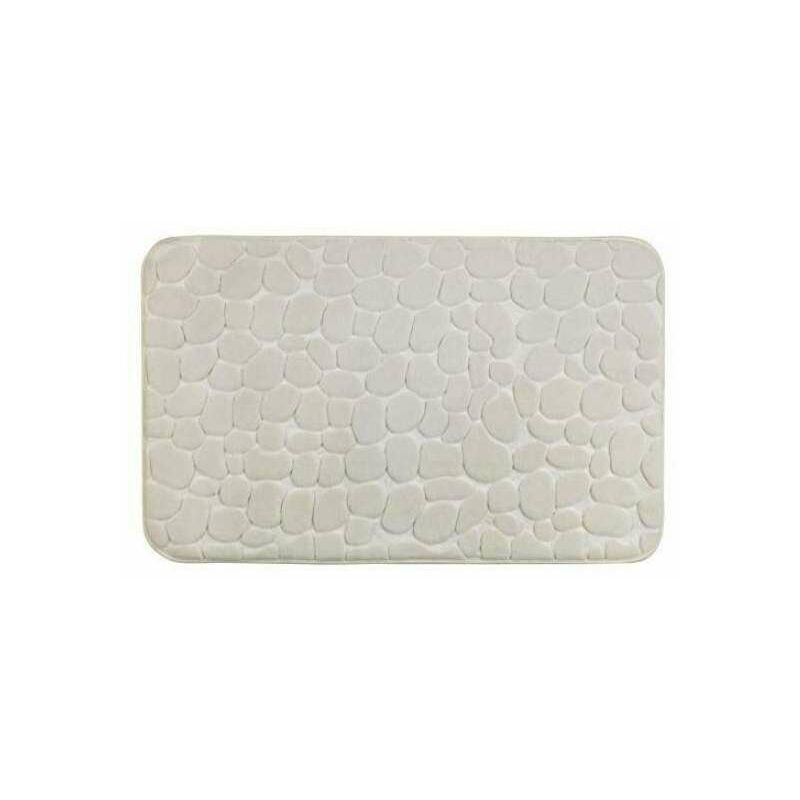 Tappetino da bagno in memory foam antiscivolo - Pebbles - Materiale poliestere - 80x50 cm - Beige