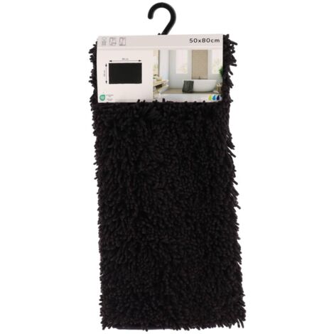 Tappeto microfibra piccola ciniglia 50x80 cm - nero - Tendance