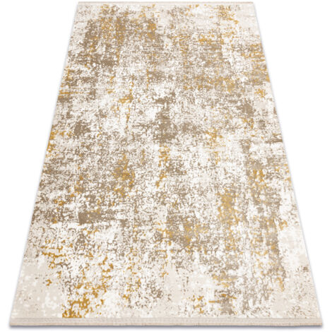 Tappeto moderno DUKE 51546 beige / oro - Vintage strutturata, molto morbida, frange beige 120x170 cm