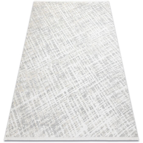 Tappeto moderno DUKE 51550 panna / grigio - Traliccio strutturata, molto morbida, frange grey 240x330 cm
