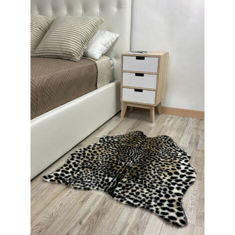 Tappeto Moderno In Finta Pelle Sintetica Artificiale Per Soggiorno Camera Da Letto Divano a Pelo Corto Camera Mucca,Zebra,Leopardo Leopardo