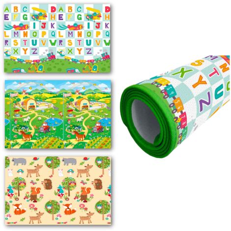 Tappeto Morbido per Bambini 150x120 cm Arrotolabile Multicolore
