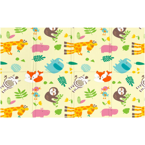 Tappeto Morbido per Bambini 200x150x1 cm Pieghevole Foresta Multicolore