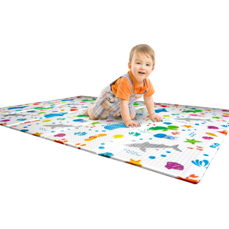 Tappeto Morbido per Bambini 200x150x1 cm Pieghevole Oceano Multicolore